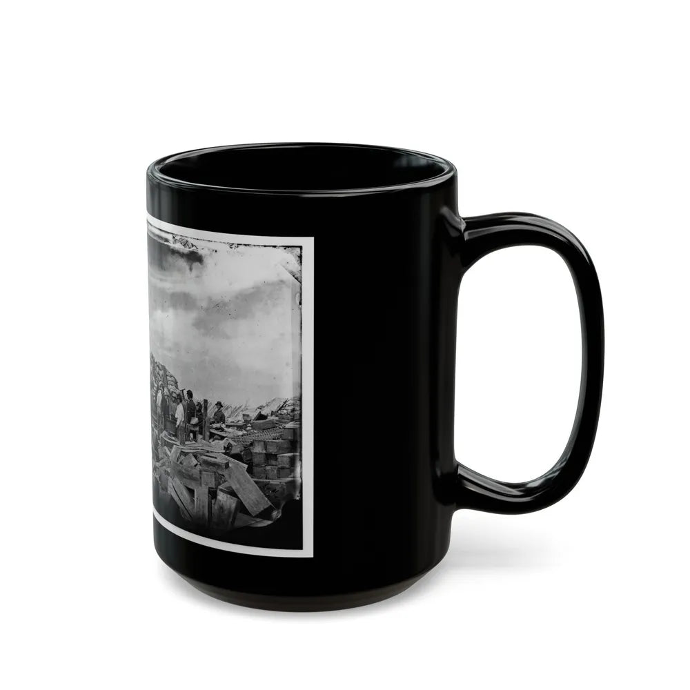 Morris Island, South Carolina. Battery Rosecrans. Three 100-Pounder Parrot Rifles. Breaching Battery Against Fort Sumter (U.S. Civil War) Black Coffee Mug-Go Mug Yourself