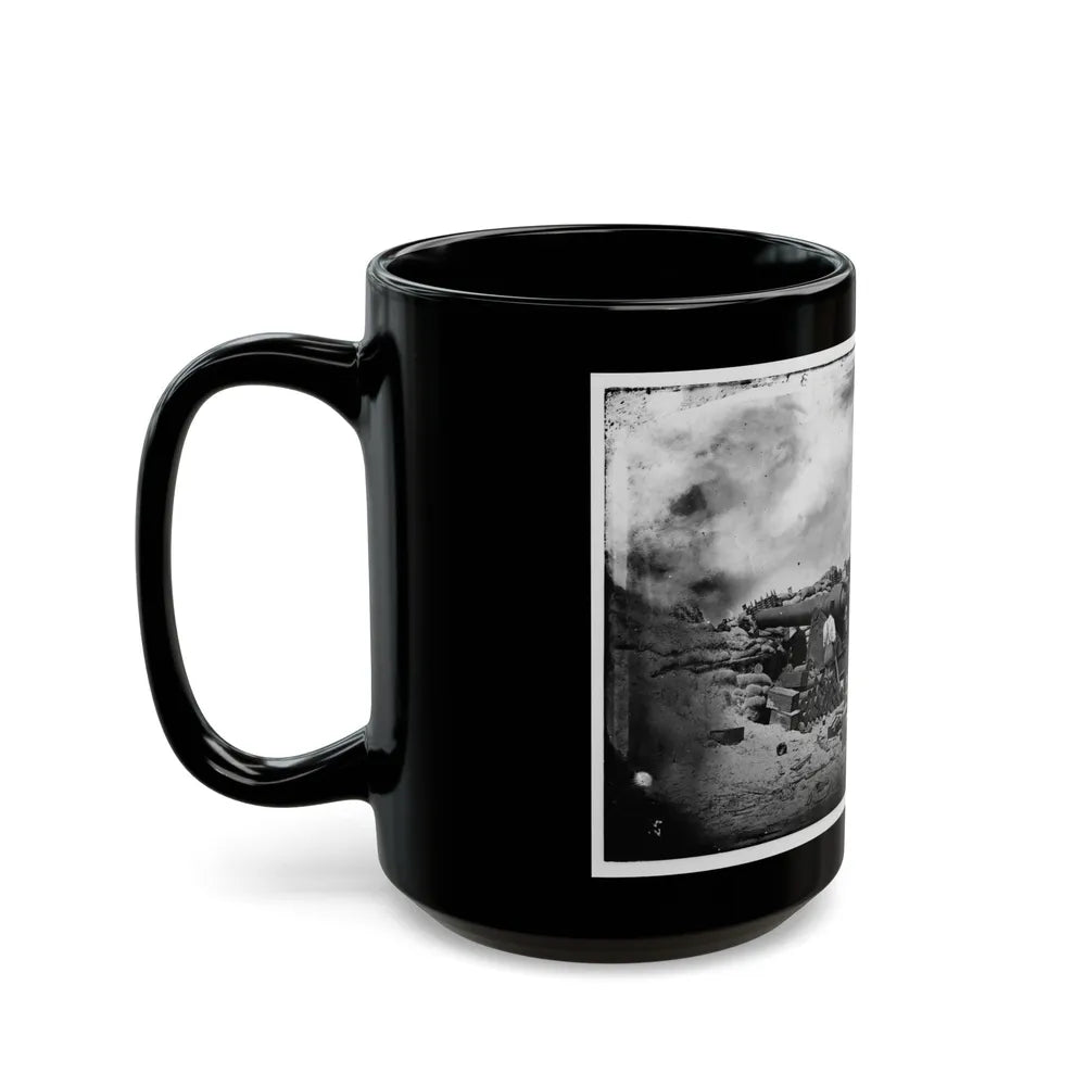 Morris Island, South Carolina. Battery Rosecrans. Three 100-Pounder Parrot Rifles. Breaching Battery Against Fort Sumter (U.S. Civil War) Black Coffee Mug-Go Mug Yourself