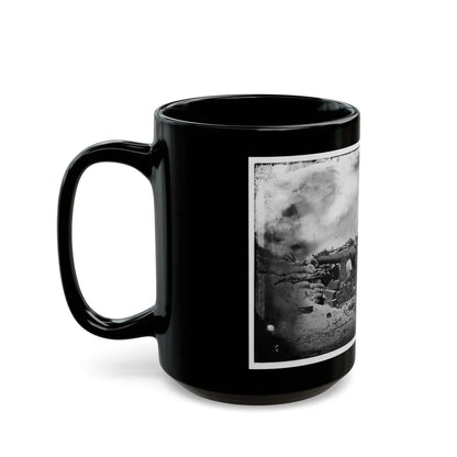Morris Island, South Carolina. Battery Rosecrans. Three 100-Pounder Parrot Rifles. Breaching Battery Against Fort Sumter (U.S. Civil War) Black Coffee Mug-Go Mug Yourself