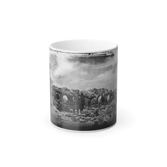 Morris Island, South Carolina. Battery Rosecrans. Three 100-Pounder Parrot Rifles. Breaching Battery Against Fort Sumter (U.S. Civil War) Color Changing Coffee Mug 11oz-11oz-Go Mug Yourself