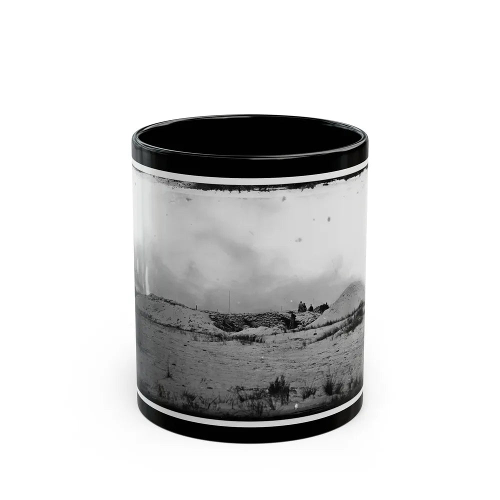 Morris Island, South Carolina. Battery Weed. Five 10-Inch Siege Mortars (U.S. Civil War) Black Coffee Mug-11oz-Go Mug Yourself