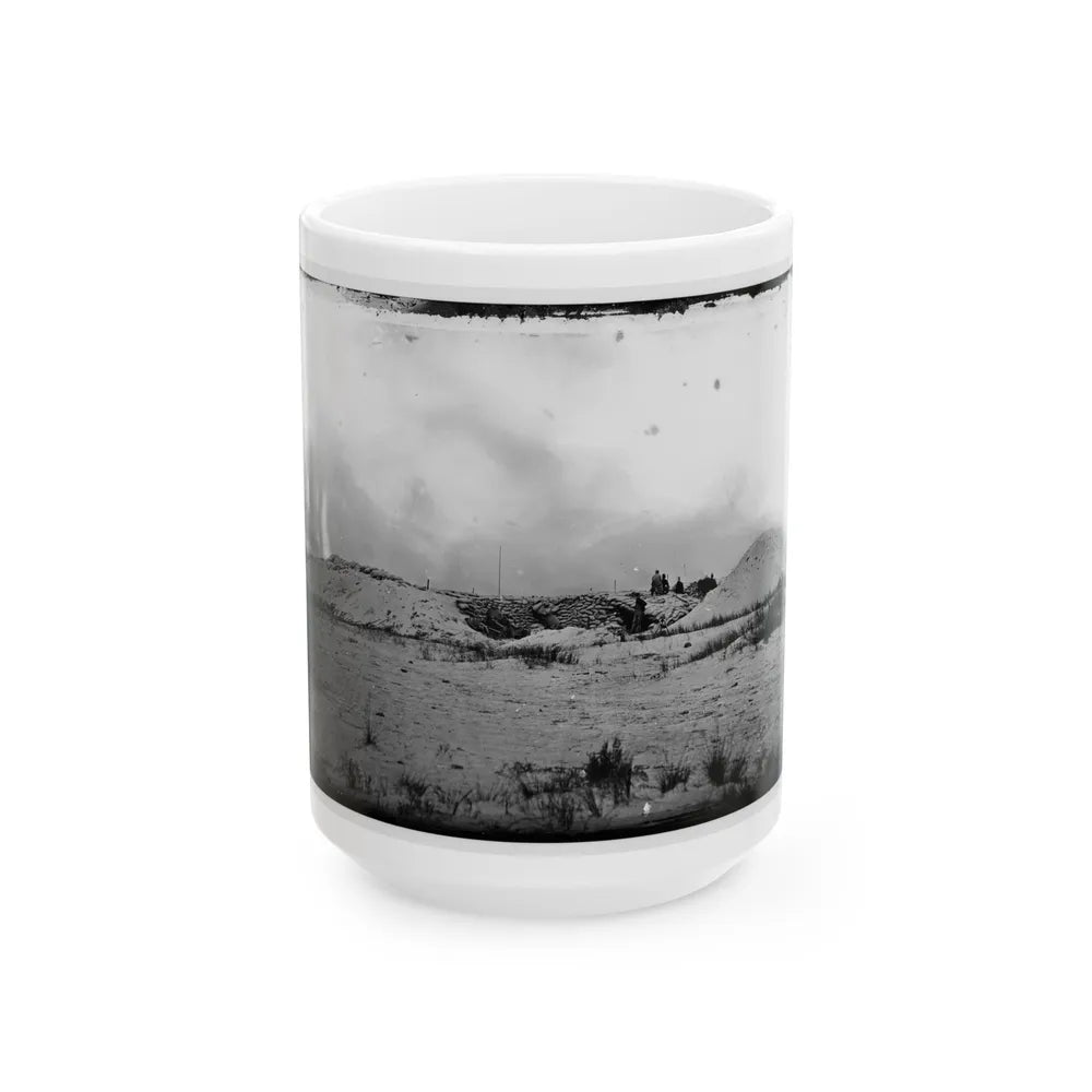 Morris Island, South Carolina. Battery Weed. Five 10-Inch Siege Mortars (U.S. Civil War) White Coffee Mug-15oz-Go Mug Yourself