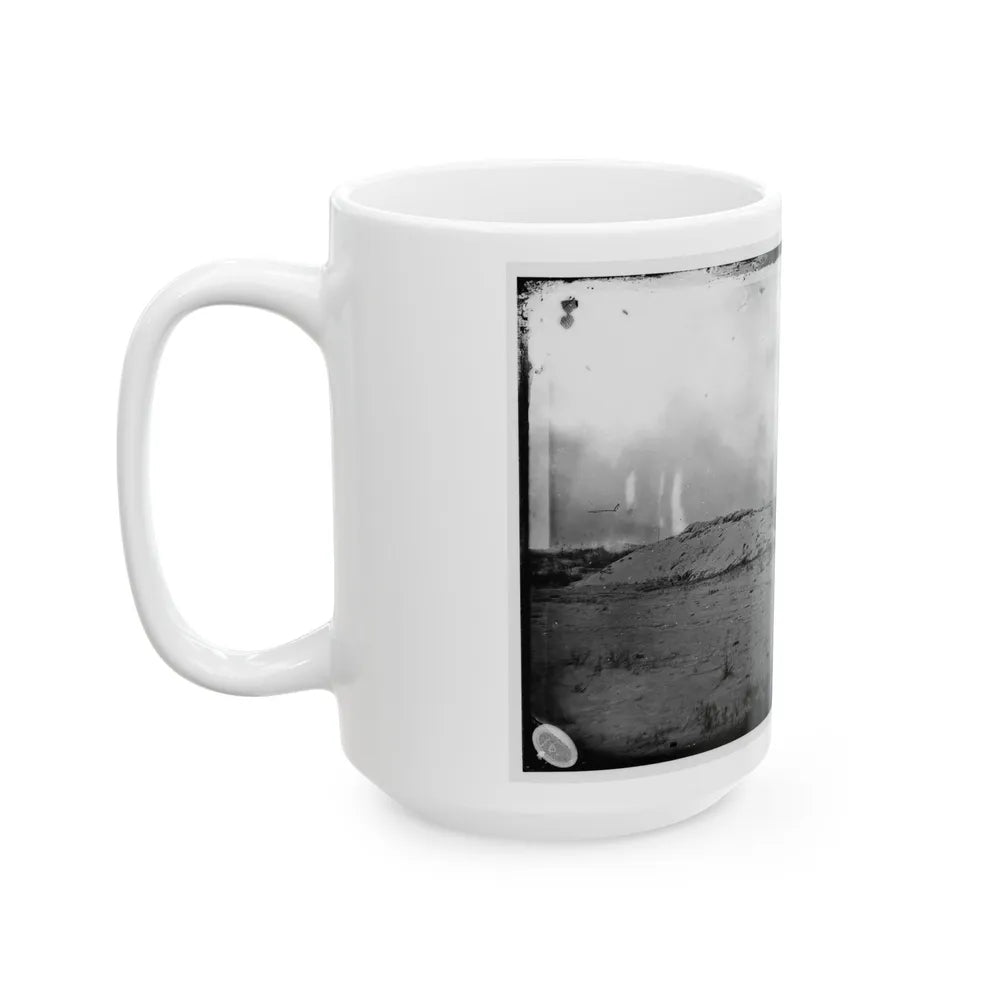 Morris Island, South Carolina. Battery Weed. Five 10-Inch Siege Mortars (U.S. Civil War) White Coffee Mug-Go Mug Yourself