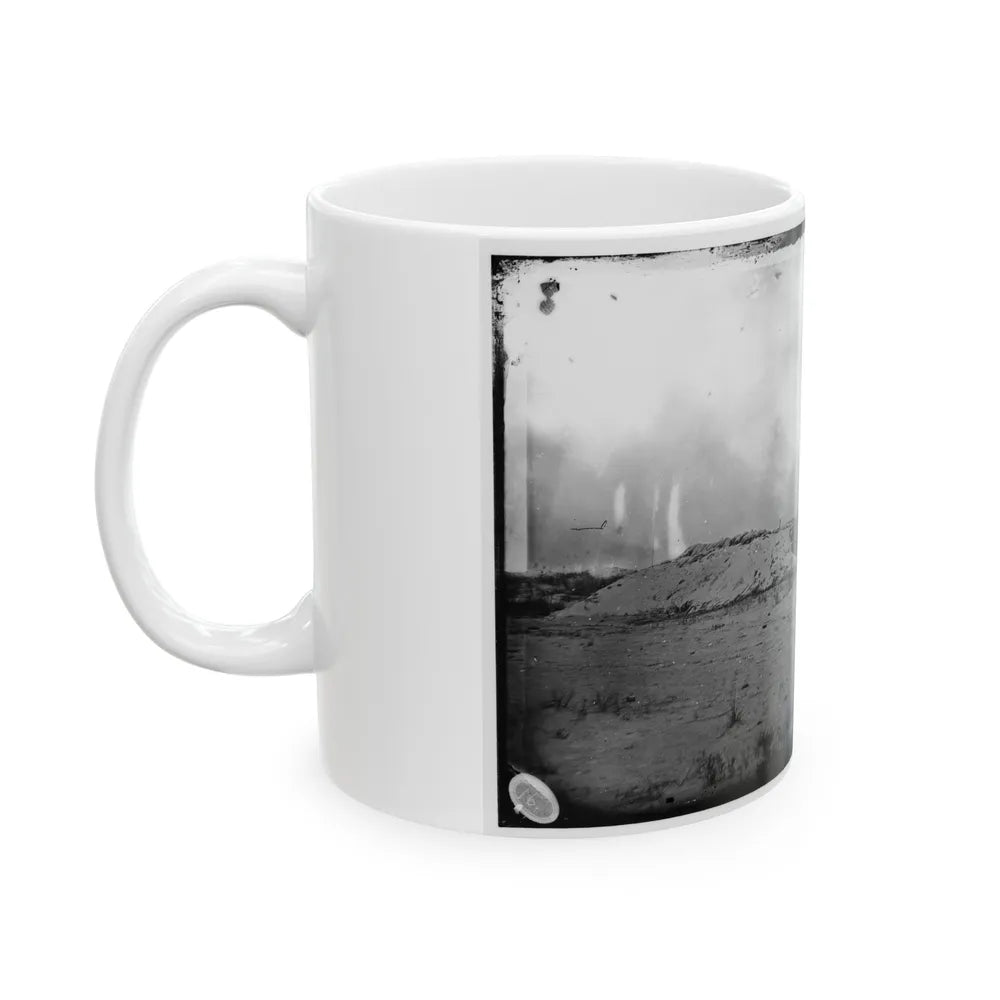 Morris Island, South Carolina. Battery Weed. Five 10-Inch Siege Mortars (U.S. Civil War) White Coffee Mug-Go Mug Yourself