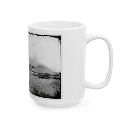 Morris Island, South Carolina. Battery Weed. Five 10-Inch Siege Mortars (U.S. Civil War) White Coffee Mug-Go Mug Yourself