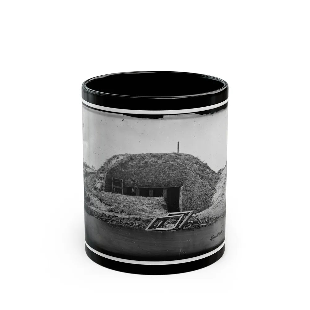 Morris Island, South Carolina. Bombproof For Telegraph Operator In Trenches (U.S. Civil War) Black Coffee Mug-11oz-Go Mug Yourself