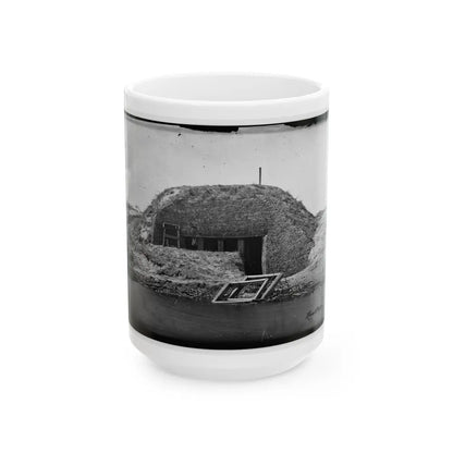 Morris Island, South Carolina. Bombproof For Telegraph Operator In Trenches (U.S. Civil War) White Coffee Mug-15oz-Go Mug Yourself