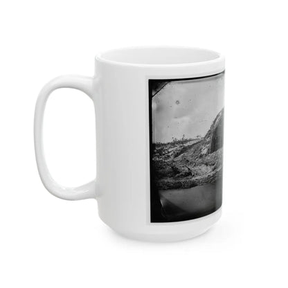 Morris Island, South Carolina. Bombproof For Telegraph Operator In Trenches (U.S. Civil War) White Coffee Mug-Go Mug Yourself