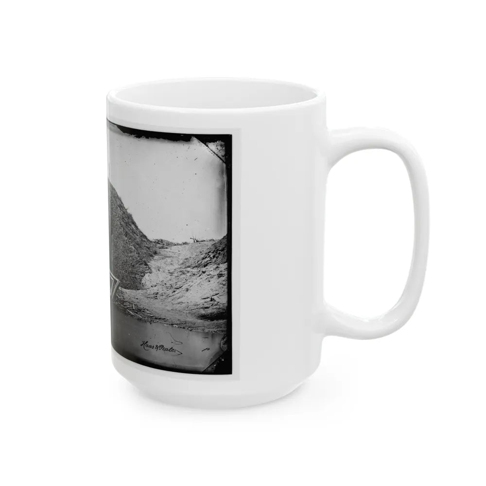 Morris Island, South Carolina. Bombproof For Telegraph Operator In Trenches (U.S. Civil War) White Coffee Mug-Go Mug Yourself