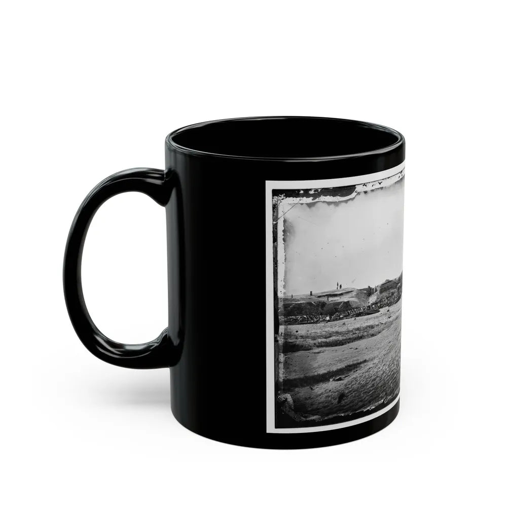 Morris Island, South Carolina. Fort Putnam, Formerly Confederate Battery Gregg (U.S. Civil War) Black Coffee Mug-Go Mug Yourself