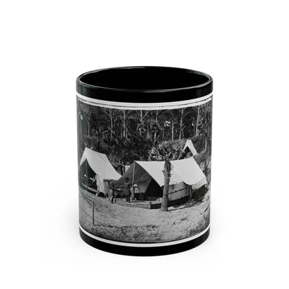 Morris Island, South Carolina. General Quincy A. Gillmore In Front Of His Tent 001 (U.S. Civil War) Black Coffee Mug-11oz-Go Mug Yourself