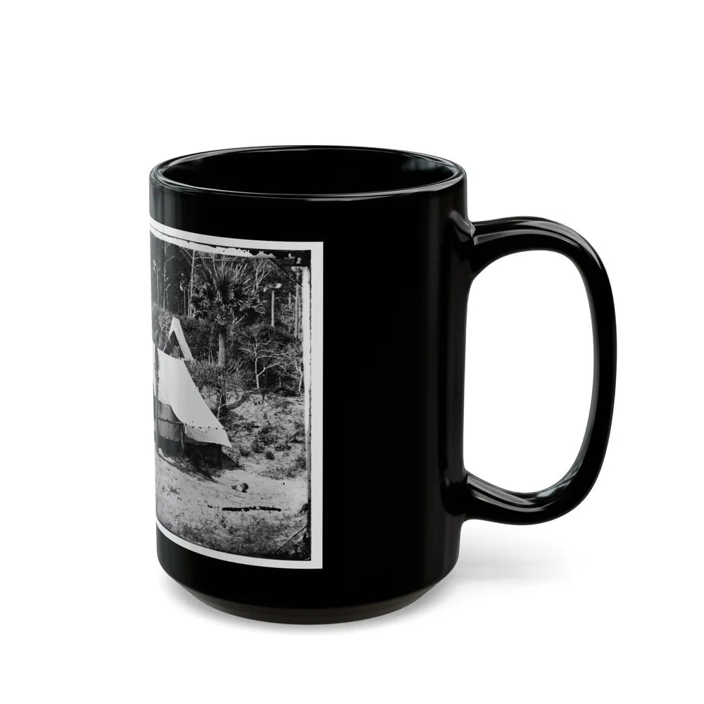 Morris Island, South Carolina. General Quincy A. Gillmore In Front Of His Tent 001 (U.S. Civil War) Black Coffee Mug-Go Mug Yourself