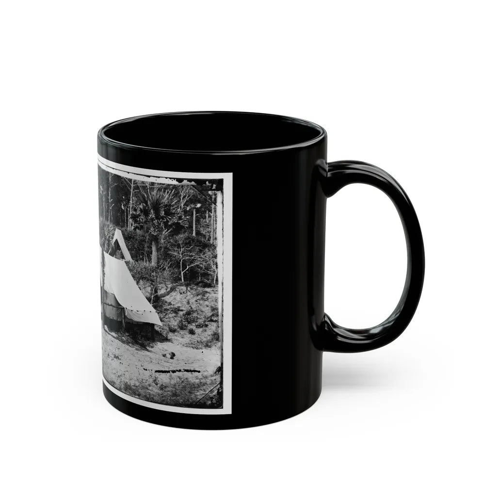 Morris Island, South Carolina. General Quincy A. Gillmore In Front Of His Tent 001 (U.S. Civil War) Black Coffee Mug-Go Mug Yourself