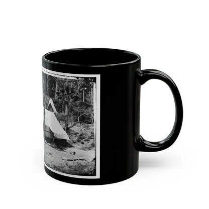 Morris Island, South Carolina. General Quincy A. Gillmore In Front Of His Tent 001 (U.S. Civil War) Black Coffee Mug-Go Mug Yourself