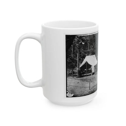 Morris Island, South Carolina. General Quincy A. Gillmore In Front Of His Tent 001 (U.S. Civil War) White Coffee Mug-Go Mug Yourself