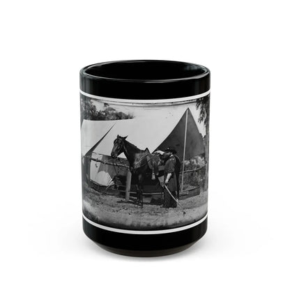 Morris Island, South Carolina. General Quincy A. Gillmore In Front Of His Tent (U.S. Civil War) Black Coffee Mug-15oz-Go Mug Yourself