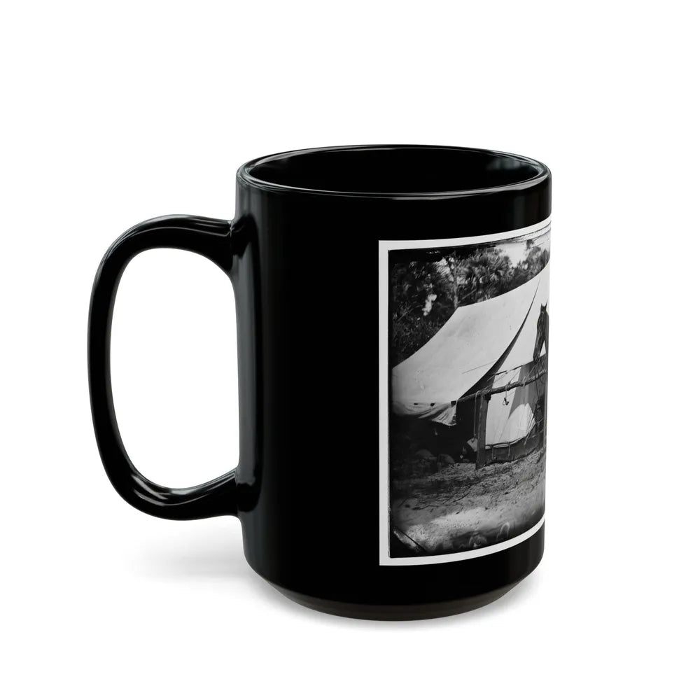 Morris Island, South Carolina. General Quincy A. Gillmore In Front Of His Tent (U.S. Civil War) Black Coffee Mug-Go Mug Yourself