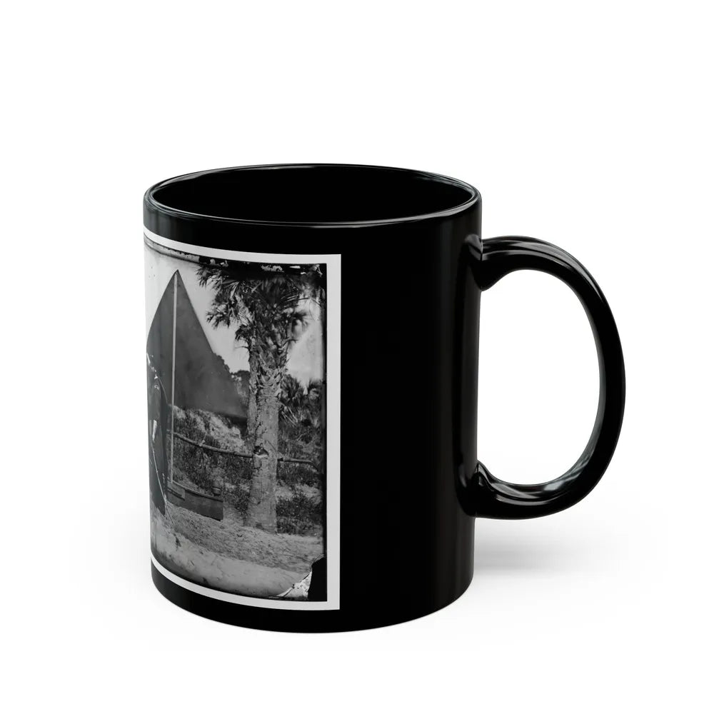 Morris Island, South Carolina. General Quincy A. Gillmore In Front Of His Tent (U.S. Civil War) Black Coffee Mug-Go Mug Yourself