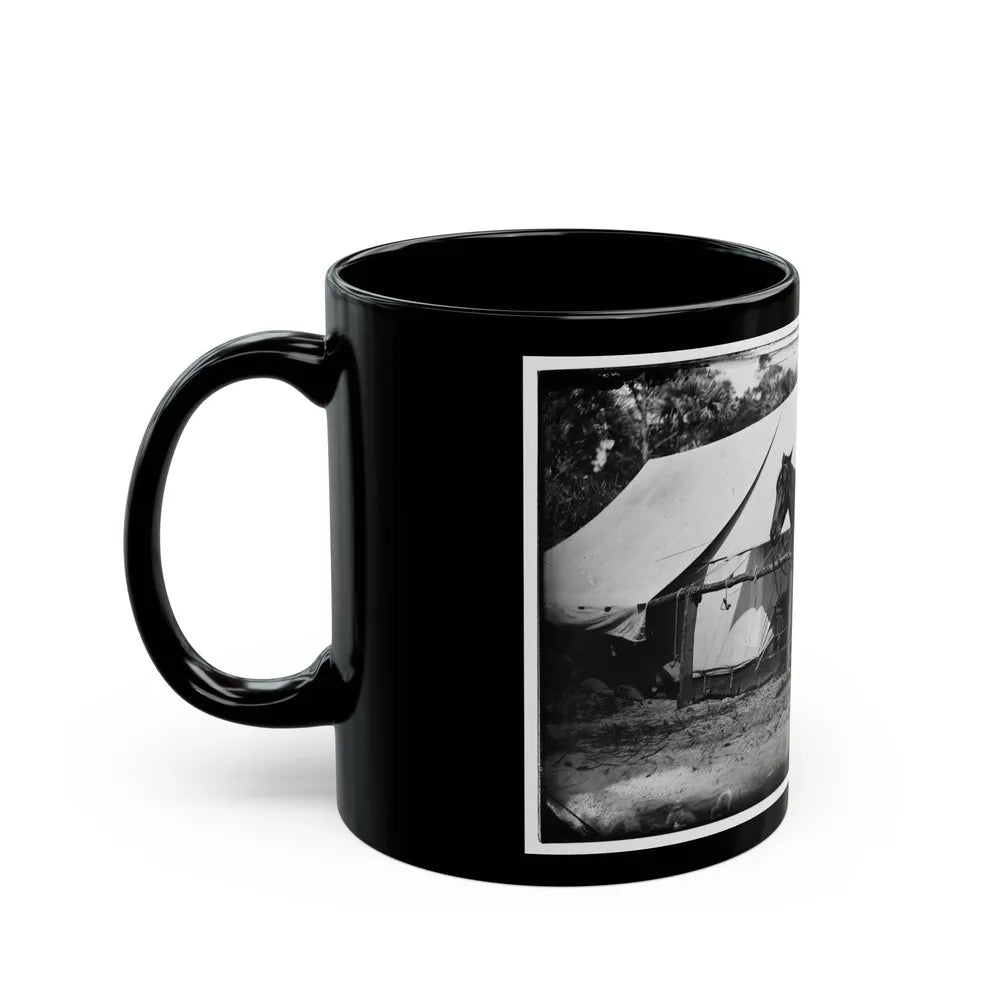 Morris Island, South Carolina. General Quincy A. Gillmore In Front Of His Tent (U.S. Civil War) Black Coffee Mug-Go Mug Yourself