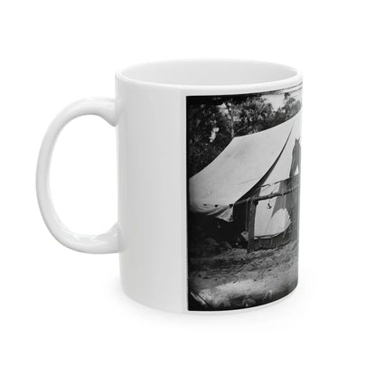 Morris Island, South Carolina. General Quincy A. Gillmore In Front Of His Tent (U.S. Civil War) White Coffee Mug-Go Mug Yourself