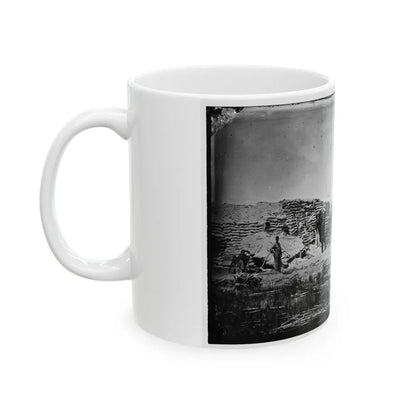 Morris Island, South Carolina. Naval Battery. Two 8-Inch Parrot Rifles. Breaching Battery Against Fort Sumter (U.S. Civil War) White Coffee Mug-Go Mug Yourself