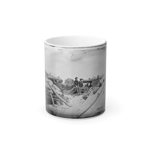 Morris Island, South Carolina. Naval Battery. Two 80-Pounder Whitworths. Breaching Battery Against Fort Sumpter (U.S. Civil War) Color Changing Coffee Mug 11oz-11oz-Go Mug Yourself