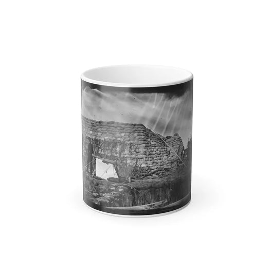 Morris Island, South Carolina. The Marsh Battery or Swamp Angel After the Explosion, August 22, 1863 (U.S. Civil War) Color Changing Coffee Mug 11oz-11oz-Go Mug Yourself