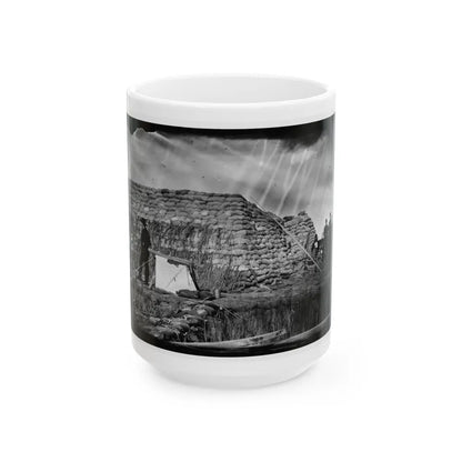 Morris Island, South Carolina. The Marsh Battery Or Swamp Angel After The Explosion, August 22, 1863 (U.S. Civil War) White Coffee Mug-15oz-Go Mug Yourself