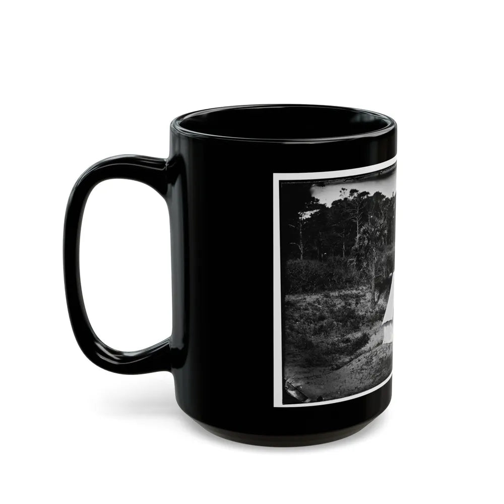 Morris Island, South Carolina. Two Men In Front Of Tent (U.S. Civil War) Black Coffee Mug-Go Mug Yourself