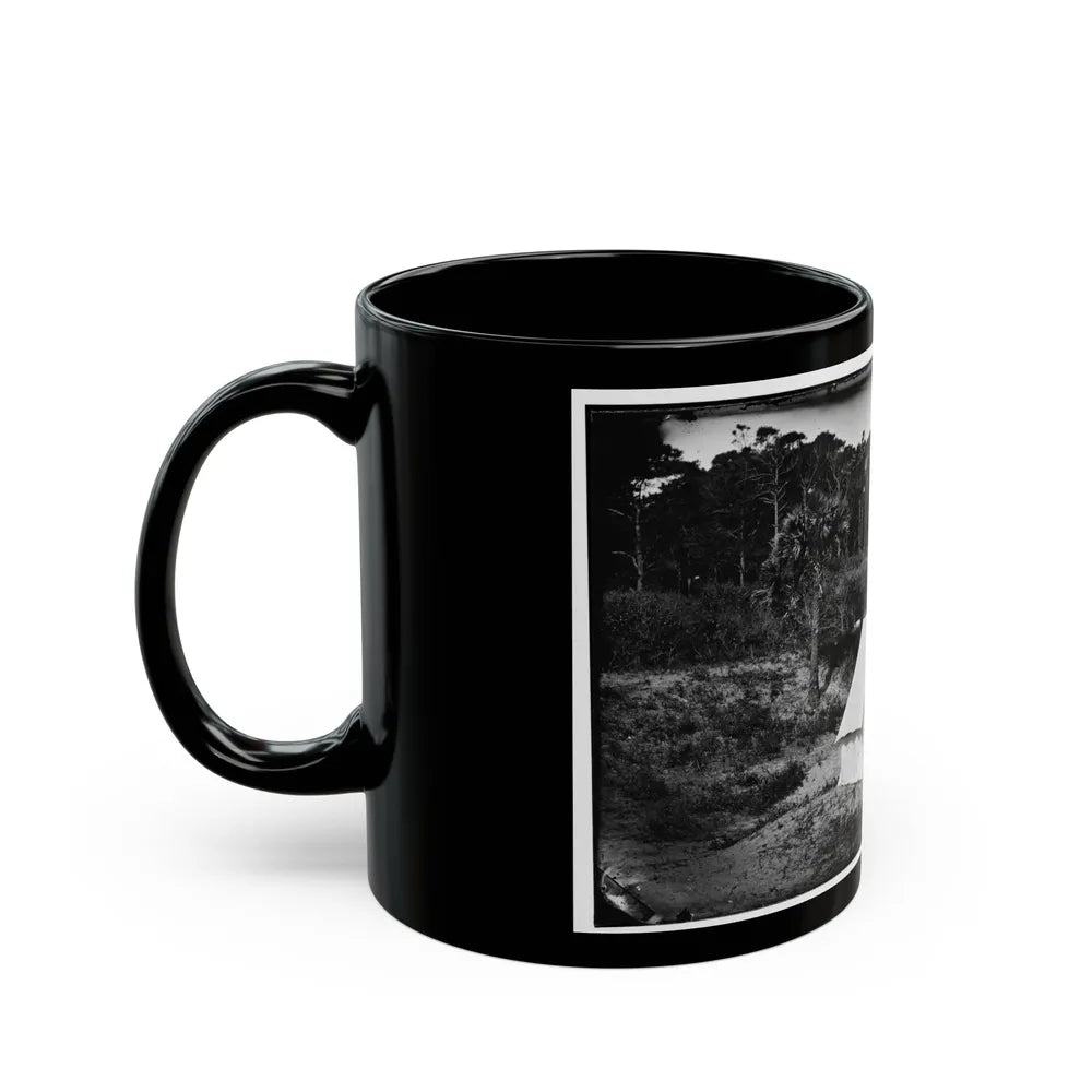 Morris Island, South Carolina. Two Men In Front Of Tent (U.S. Civil War) Black Coffee Mug-Go Mug Yourself