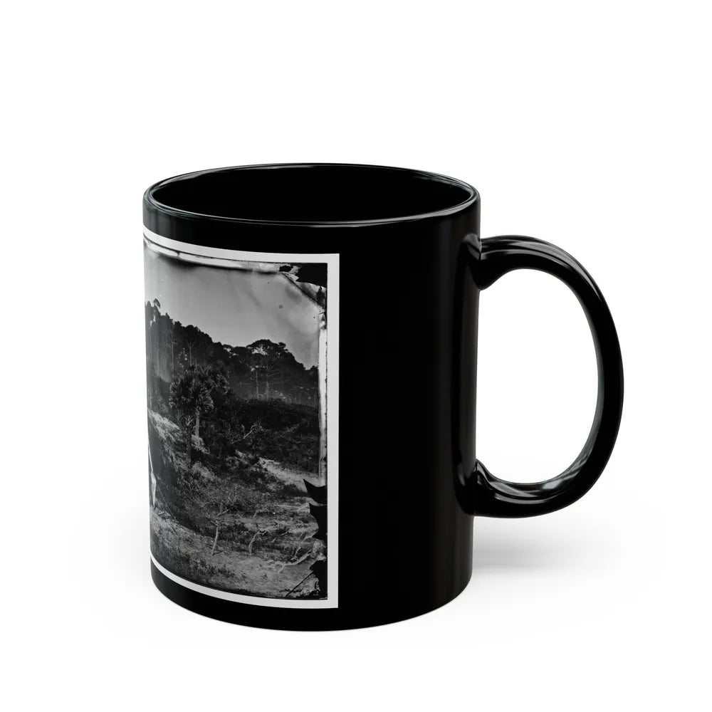 Morris Island, South Carolina. Two Men In Front Of Tent (U.S. Civil War) Black Coffee Mug-Go Mug Yourself