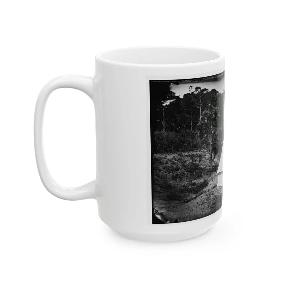 Morris Island, South Carolina. Two Men In Front Of Tent (U.S. Civil War) White Coffee Mug-Go Mug Yourself