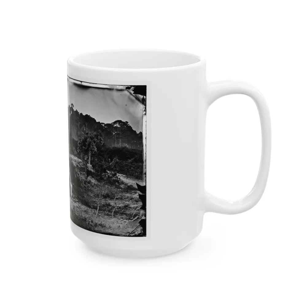 Morris Island, South Carolina. Two Men In Front Of Tent (U.S. Civil War) White Coffee Mug-Go Mug Yourself