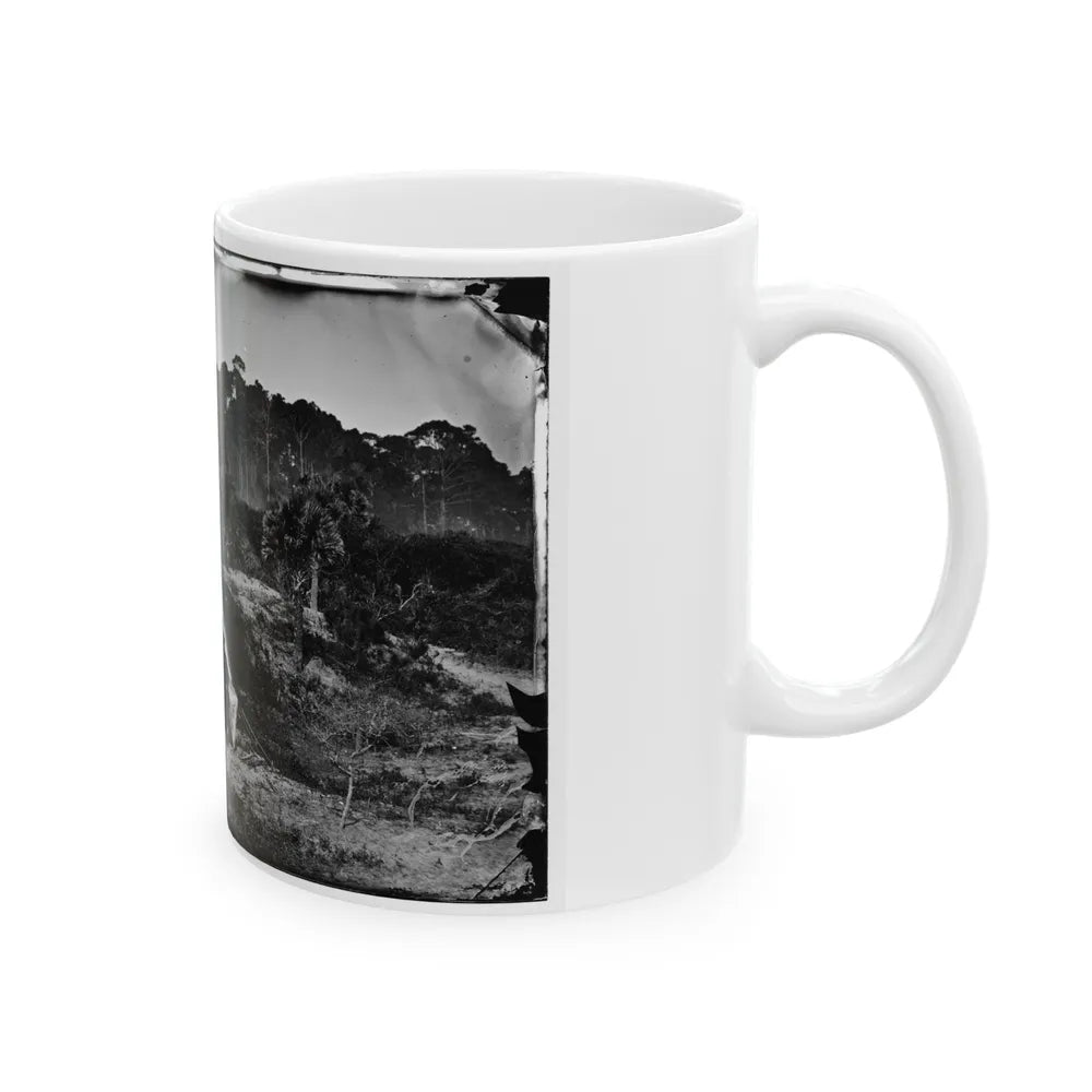 Morris Island, South Carolina. Two Men In Front Of Tent (U.S. Civil War) White Coffee Mug-Go Mug Yourself