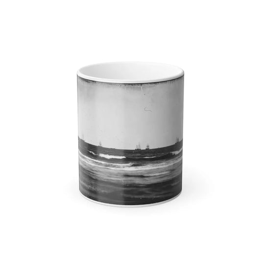 Morris Island, South Carolina. U.S. Fleet Offshore (U.S. Civil War) Color Changing Coffee Mug 11oz-11oz-Go Mug Yourself