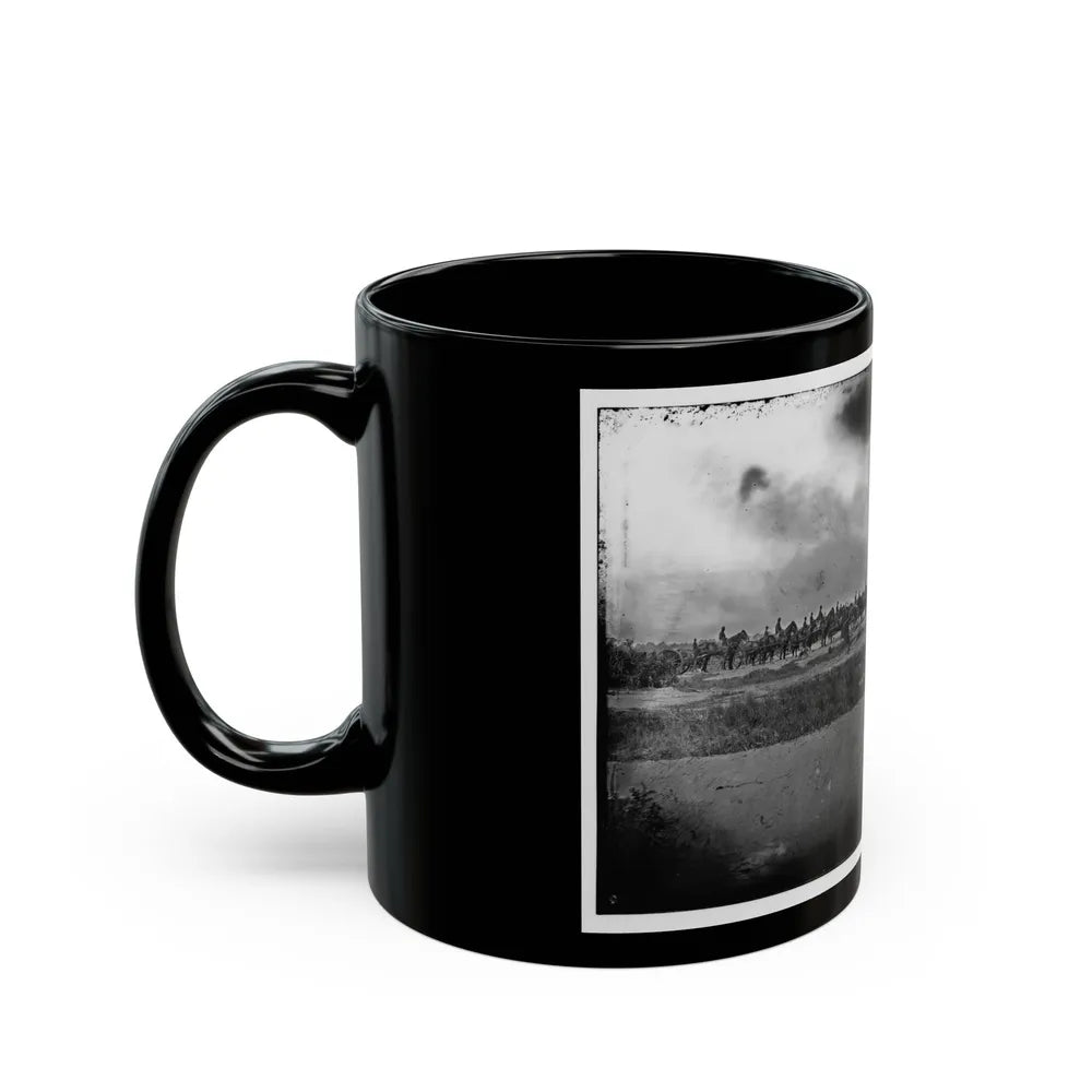 Morris Island, South Carolina. Unidentified Artillery Unit (U.S. Civil War) Black Coffee Mug-Go Mug Yourself