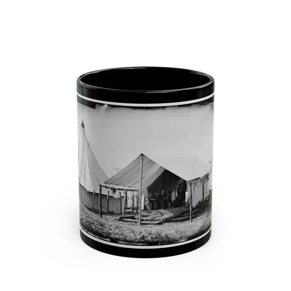 Morris Island, South Carolina. Unidentified Camp Scene (U.S. Civil War) Black Coffee Mug-11oz-Go Mug Yourself