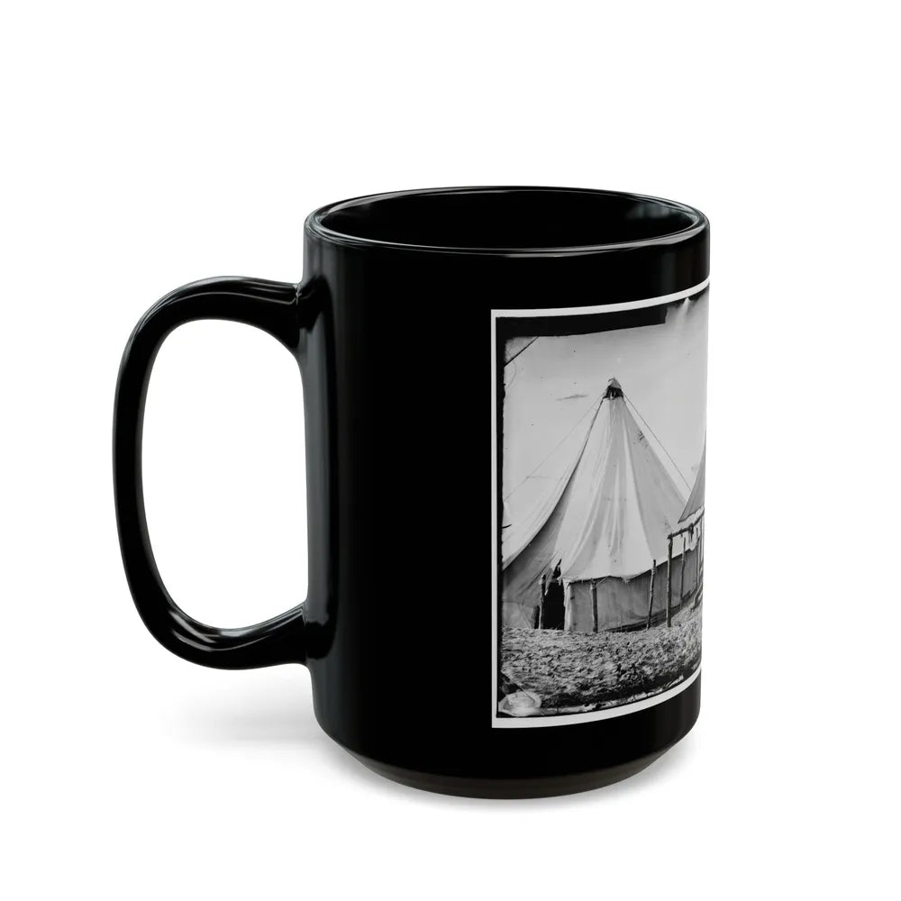 Morris Island, South Carolina. Unidentified Camp Scene (U.S. Civil War) Black Coffee Mug-Go Mug Yourself