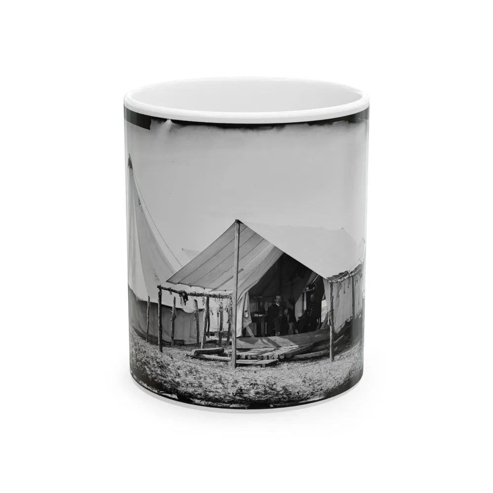 Morris Island, South Carolina. Unidentified Camp Scene (U.S. Civil War) White Coffee Mug-11oz-Go Mug Yourself