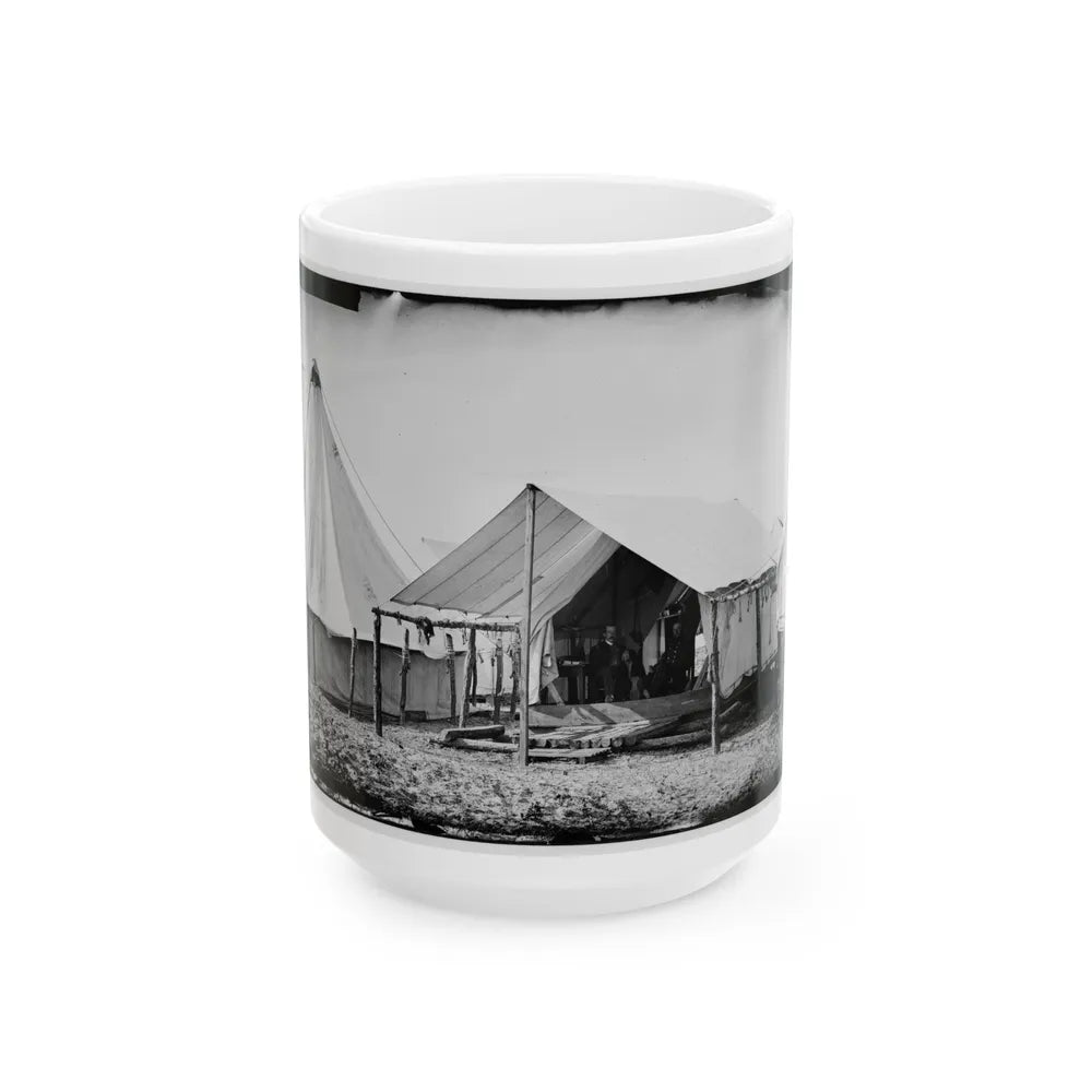 Morris Island, South Carolina. Unidentified Camp Scene (U.S. Civil War) White Coffee Mug-15oz-Go Mug Yourself