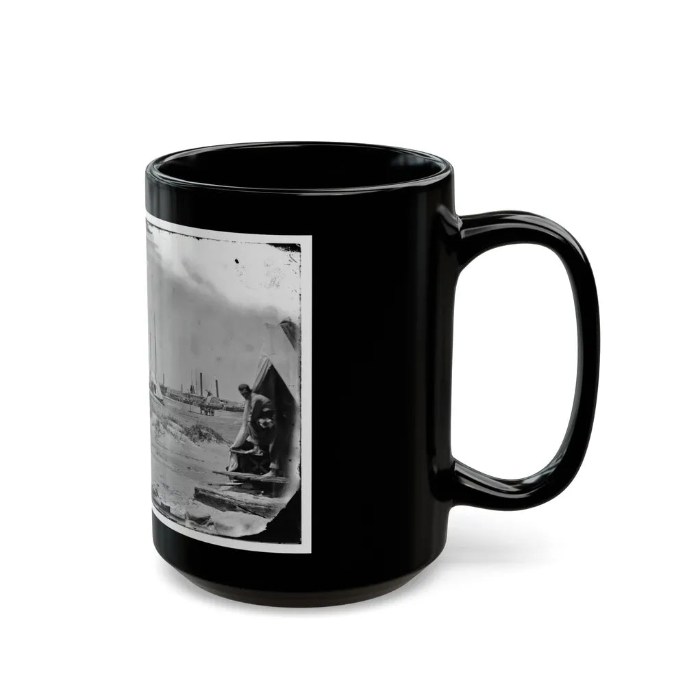 Morris Island, South Carolina. Unidentified Camp (U.S. Civil War) Black Coffee Mug-Go Mug Yourself