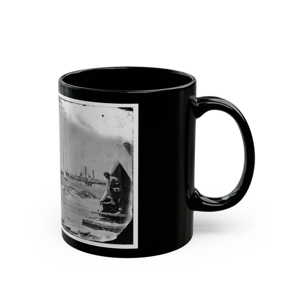 Morris Island, South Carolina. Unidentified Camp (U.S. Civil War) Black Coffee Mug-Go Mug Yourself