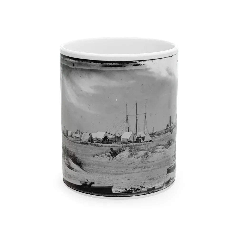 Morris Island, South Carolina. Unidentified Camp (U.S. Civil War) White Coffee Mug-11oz-Go Mug Yourself