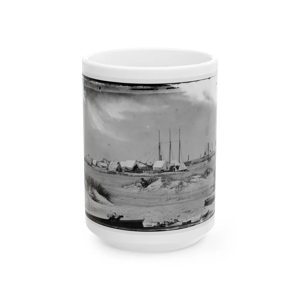 Morris Island, South Carolina. Unidentified Camp (U.S. Civil War) White Coffee Mug-15oz-Go Mug Yourself