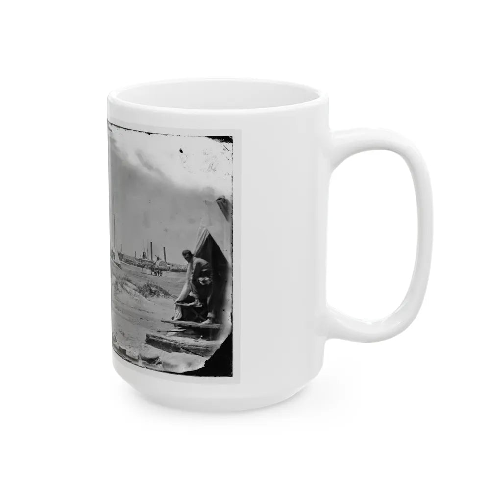 Morris Island, South Carolina. Unidentified Camp (U.S. Civil War) White Coffee Mug-Go Mug Yourself