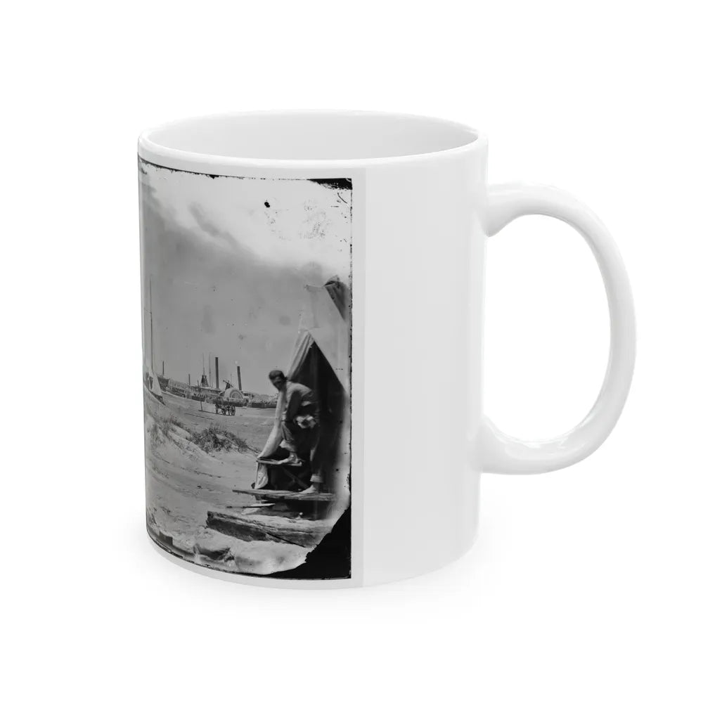 Morris Island, South Carolina. Unidentified Camp (U.S. Civil War) White Coffee Mug-Go Mug Yourself