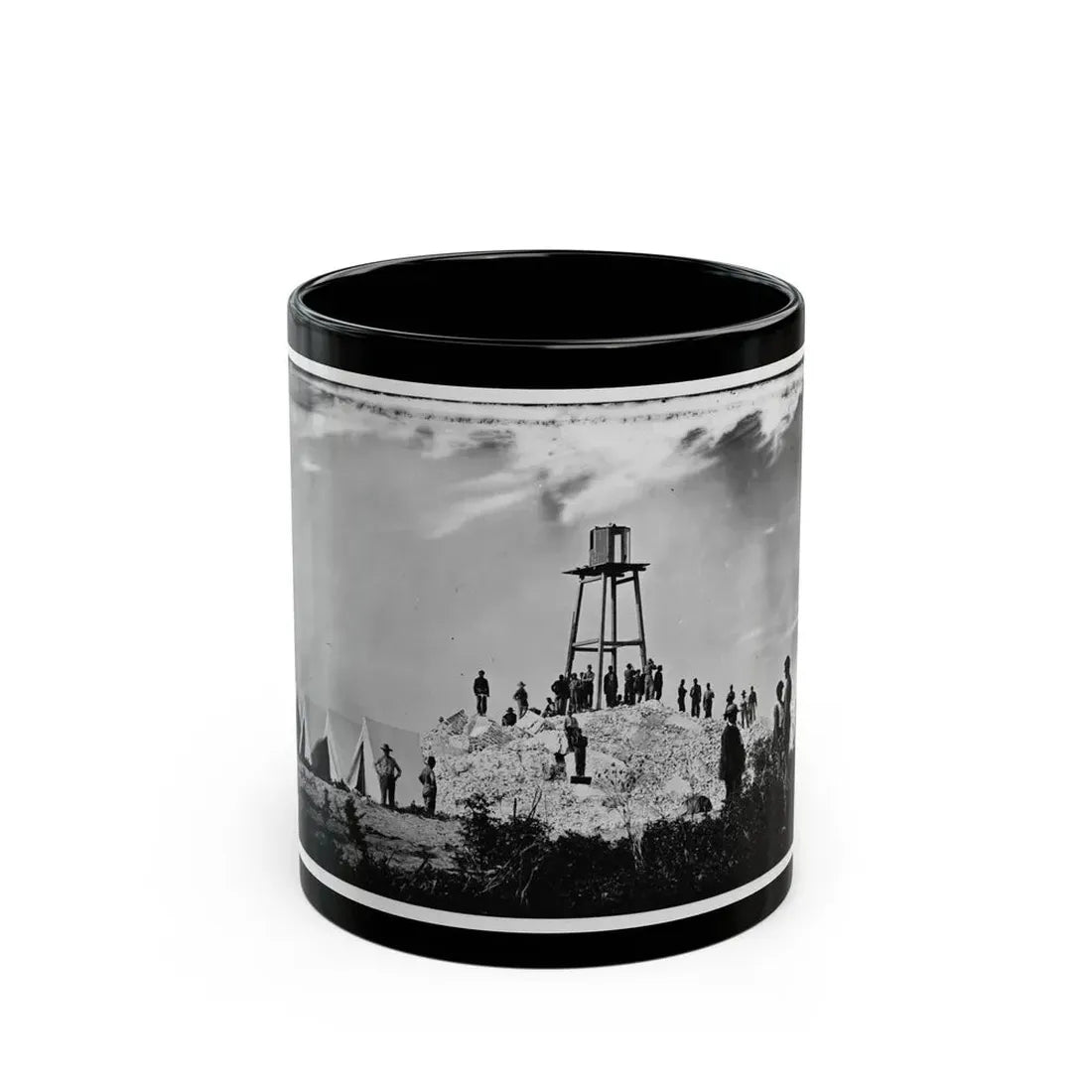 Morris Island (Vicinity), South Carolina. Ruins Of Charleston Lighthouse (U.S. Civil War) Black Coffee Mug 11oz - Go Mug Yourself