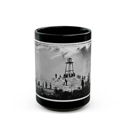 Morris Island (Vicinity), South Carolina. Ruins Of Charleston Lighthouse (U.S. Civil War) Black Coffee Mug 15oz - Go Mug Yourself