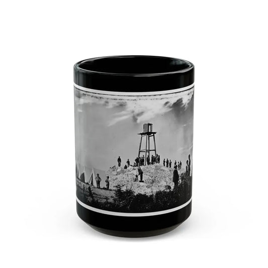 Morris Island (Vicinity), South Carolina. Ruins Of Charleston Lighthouse (U.S. Civil War) Black Coffee Mug 15oz - Go Mug Yourself