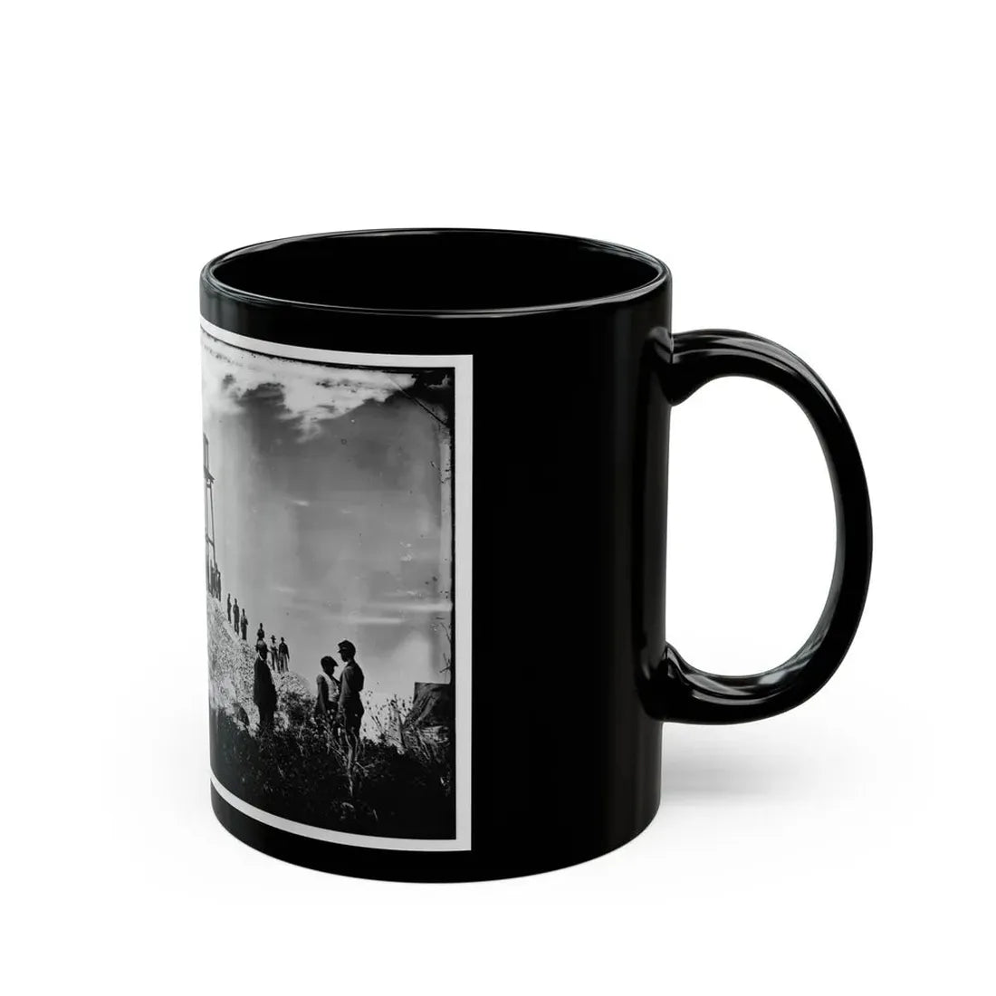 Morris Island (Vicinity), South Carolina. Ruins Of Charleston Lighthouse (U.S. Civil War) Black Coffee Mug - Go Mug Yourself